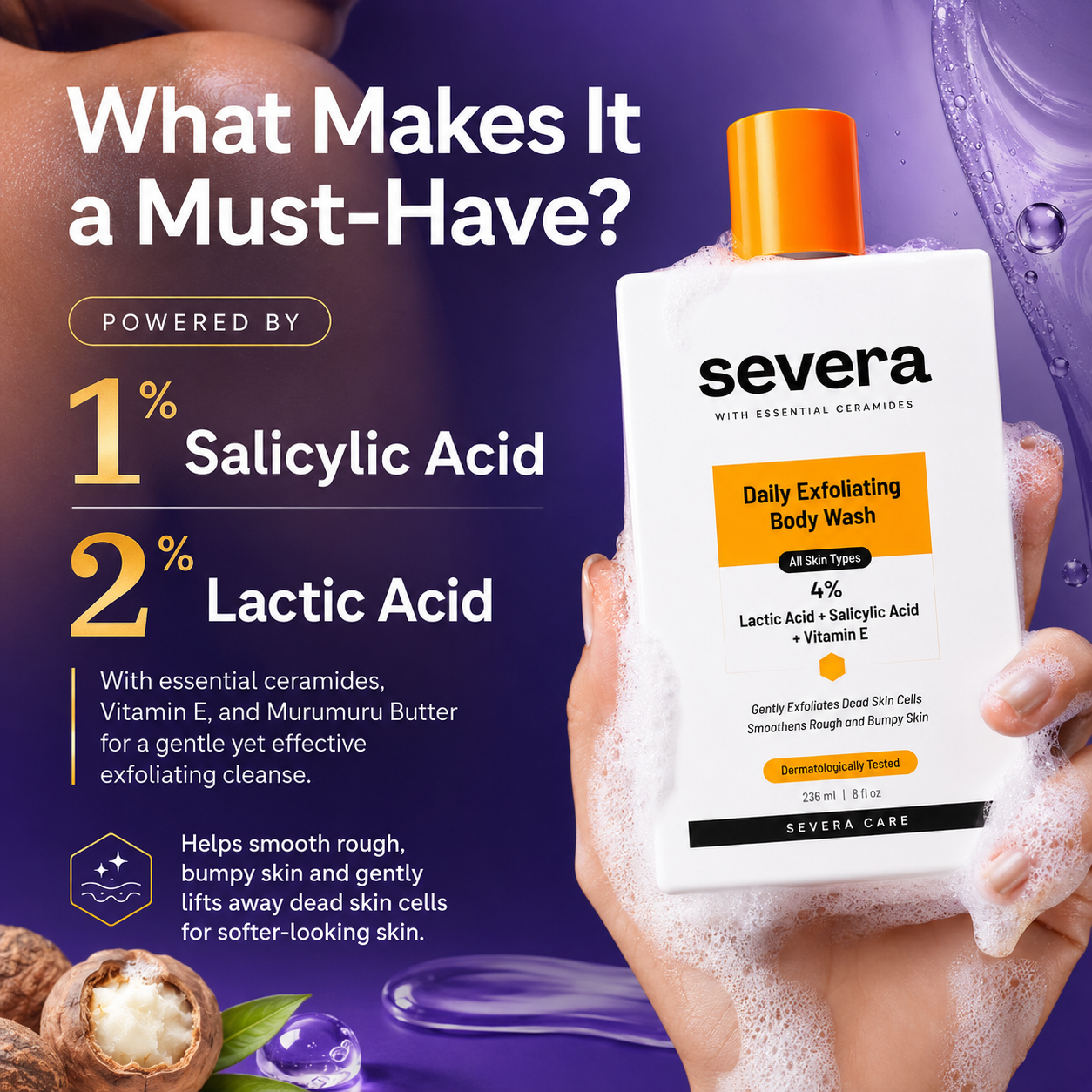 Exfoliating Body Wash with Lactic Acid