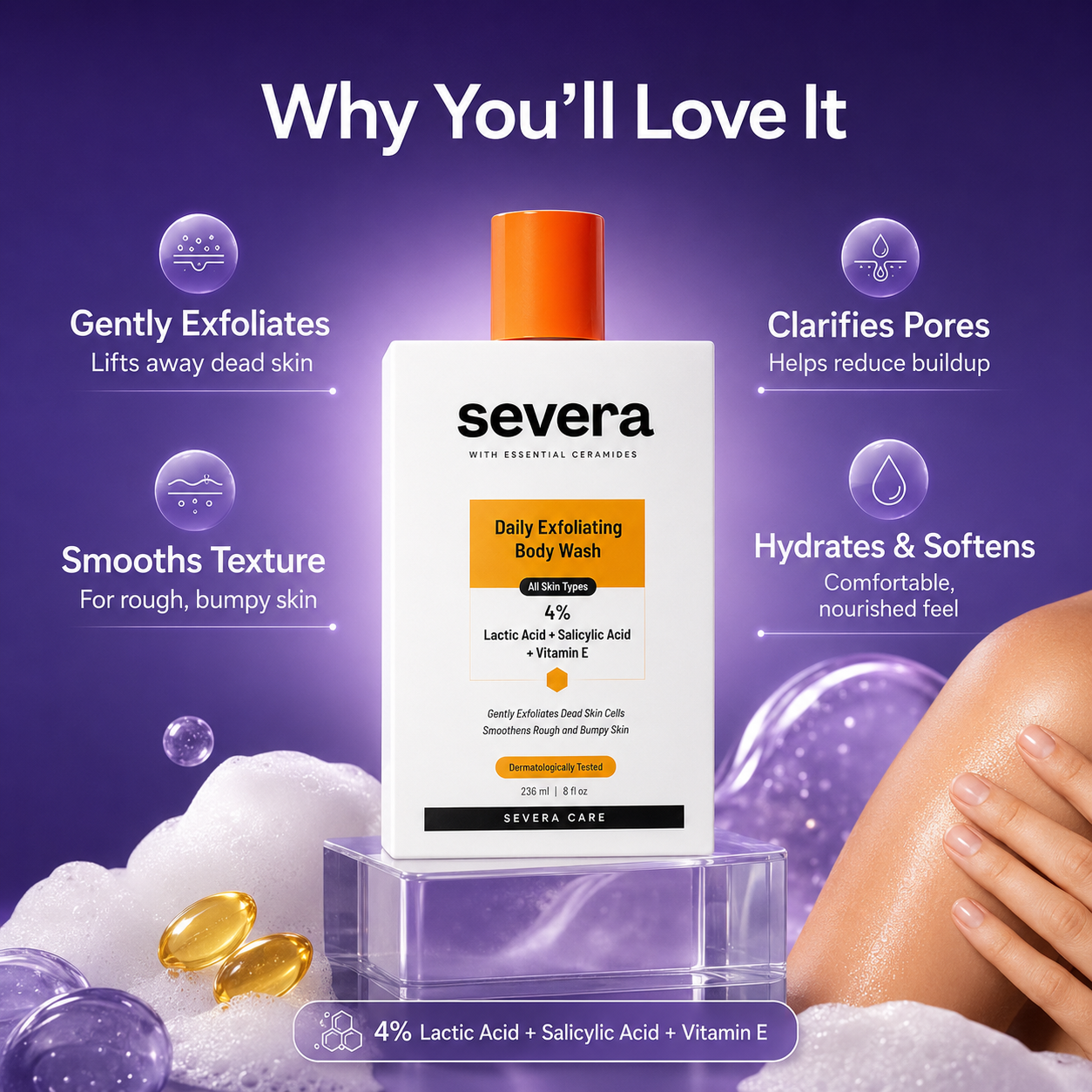 Exfoliating Body Wash with Lactic Acid